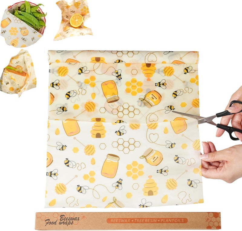 WeAreULEF Reusable Beeswax Wrap - Cut-to-Size 13" x 40" Beeswax Wraps for Food, Eco-Friendly Beeswax Food Wraps, Bread Sandwich Wrapper - Eco Friendly, Sustainable, Zero Waste, Plastic-Free Food Storage Wrap - Image 1